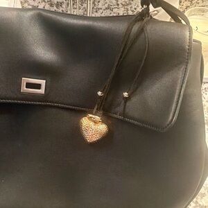 Classic Black Leather Shoulder Bag